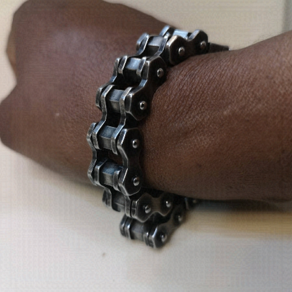 Neo-vintage Gender-neutral Antique Metal Bike Chain Link Bracelet Nwot